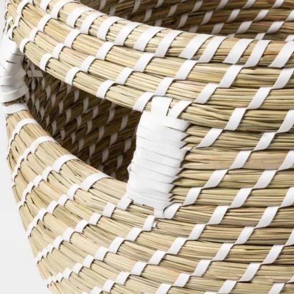 OPALHOUSE NWT Coiled straw round basket -large -12” - Picture 3 of 4